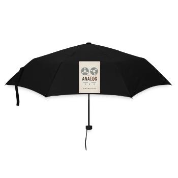 ANALOG – Vorspulen. Zurückspulen. Genießen. - Regenschirm (klein) - Schwarz - Vorne