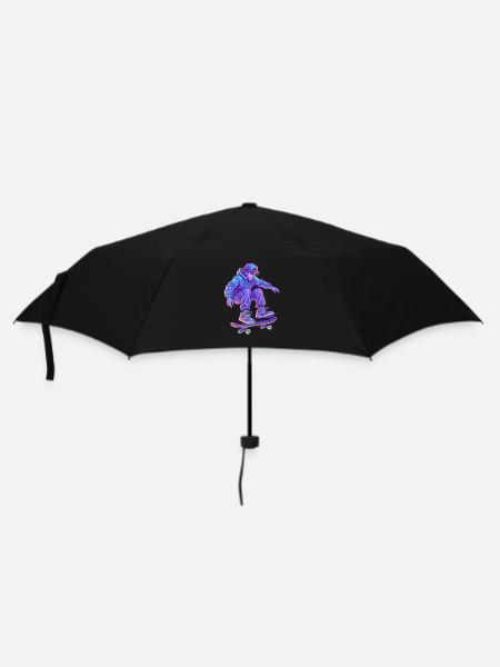 Neon Vapor Skateboarder - Regenschirm (klein) - Schwarz