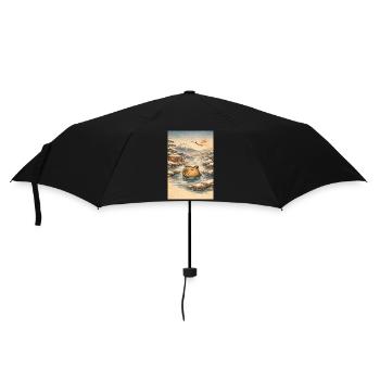 Onsen Capybara in the Winter Forest - Umbrella (small) - black - Front
