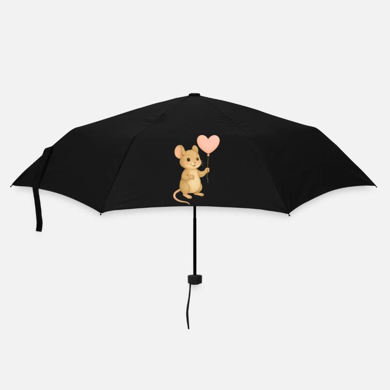 Mouse with heart balloon - Umbrella (small) - black