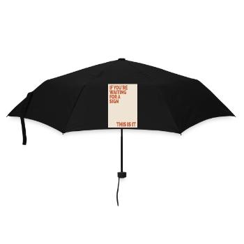 If You're Waiting For A Sign Retro Motivation Post - Umbrella (small) - black - Front
