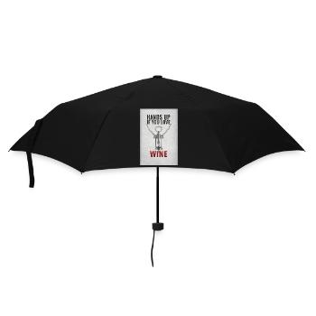 Hands up if you love Wine Funny saying - Umbrella (small) - black - Front