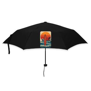 Sonnenuntergang Surf - Regenschirm (klein) - Schwarz - Vorne