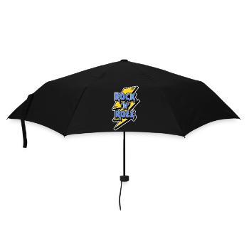 Rock 'N' Roll Logo with Lightning Bolt - Umbrella (small) - black - Front