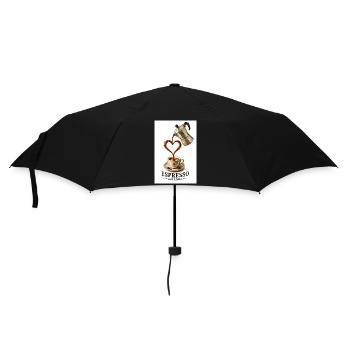EspressoHerz aus Liebe - Regenschirm (klein) - Schwarz - Vorne
