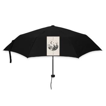 Mondwolf am Felsgipfel - Regenschirm (klein) - Schwarz - Vorne