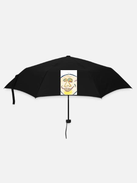 Cheerful color face illustration - Umbrella (small) - black