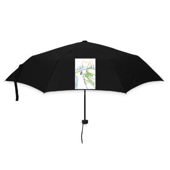 Heart Line Graffiti Abstract - Umbrella (small) - black - Front