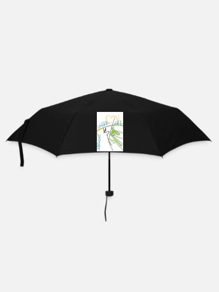 Heart Line Graffiti Abstract - Umbrella (small) - black