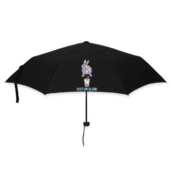 Cute Bunny Funny Boba Bubble Tea - Umbrella (small) - black - Front