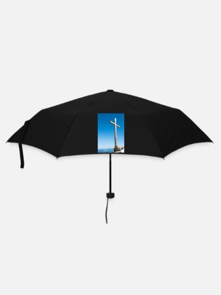 Gipfelkreuz in den deutschen Alpen - Regenschirm (klein) - Schwarz