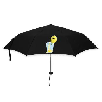 Zitrone macht Saft – Lustiger Cartoon - Regenschirm (klein) - Schwarz - Vorne