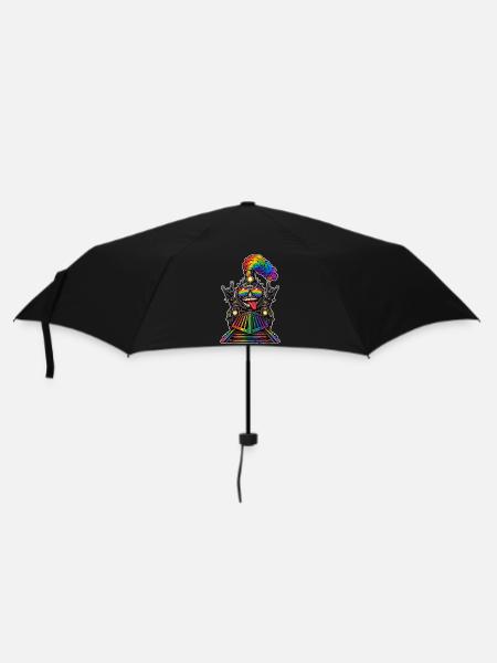 Regenbogenzug im Rock Stil - Regenschirm (klein) - Schwarz
