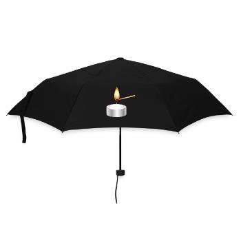 allumer une petite lumière de thé avec une allumette - Parapluie standard - noir - Devant