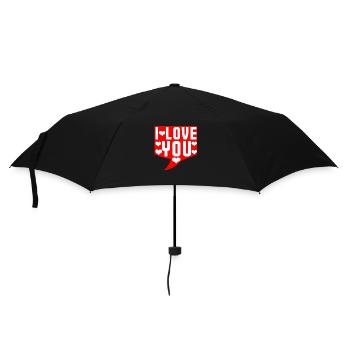 Ich liebe dich Bubble Talk Geschenk Paar - Regenschirm (klein) - Schwarz - Vorne