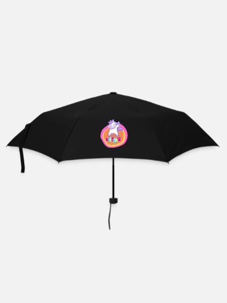 unicorn - Regenschirm (klein) - Schwarz