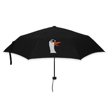 Gesicht Sonnenbrille Gans Comic - Regenschirm (klein) - Schwarz - Vorne