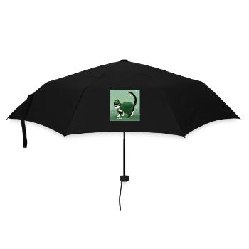 Katzen Zauberer - Regenschirm (klein) - Schwarz - Vorne