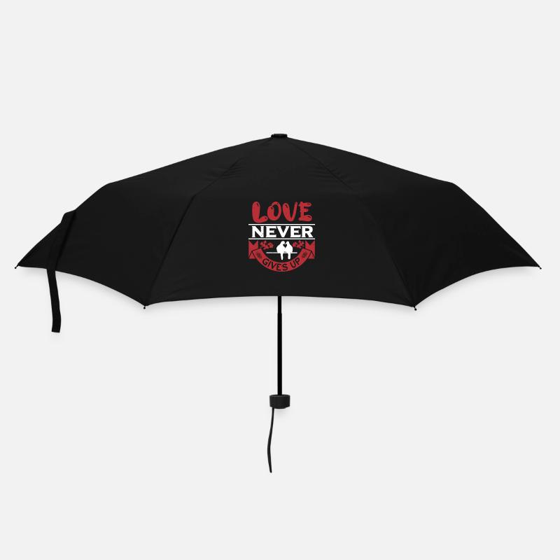 LOVE NEVER GIVES UP - Umbrella (small) - black