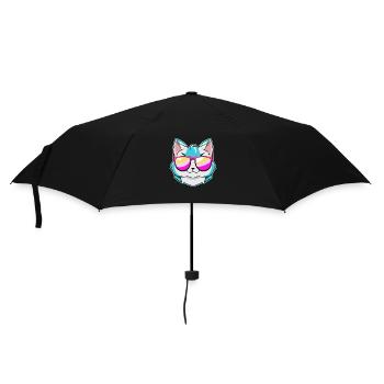 Chat cool avec des lunettes de soleil - Parapluie standard - noir - Devant
