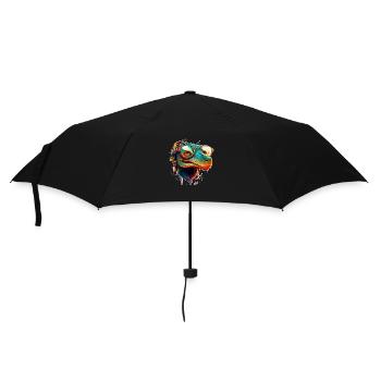 Soleil d’été Crocodile hawaïen avec lunettes de coiffage - Parapluie standard - noir - Devant