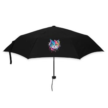 Crazy Colour Cat - Umbrella (small) - black - Front
