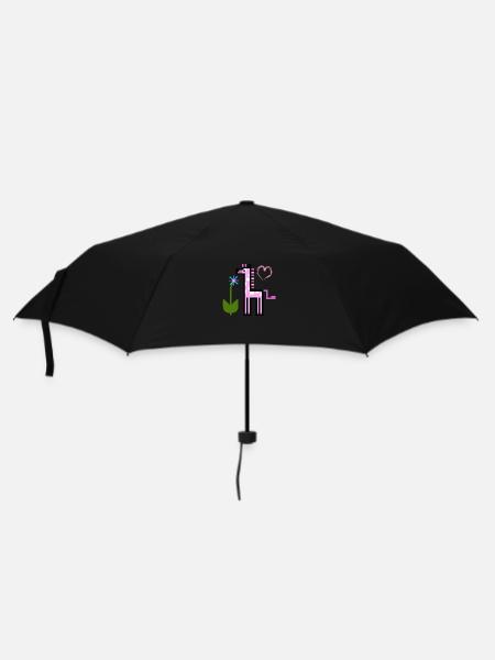 GiraffePink - Regenschirm (klein) - Schwarz