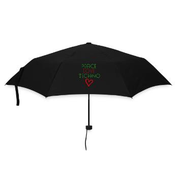 Frieden Liebe Techno Zitat - Regenschirm (klein) - Schwarz - Vorne