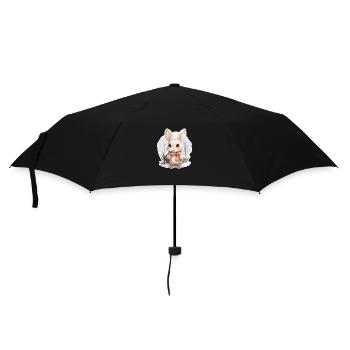 Häschen im Schnee mit Schal - Regenschirm (klein) - Schwarz - Vorne