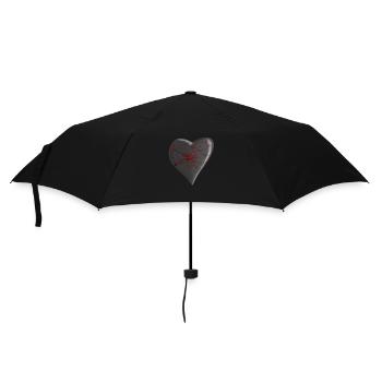 Cœur touché - Parapluie standard - noir - Devant