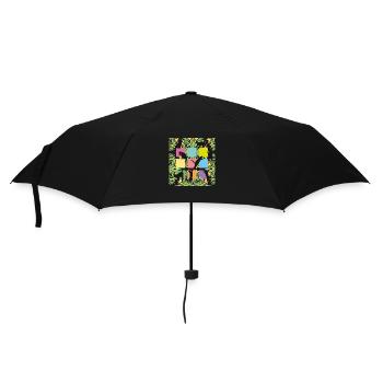 Cats/Katzen Home - Bo-Grafik - Regenschirm (klein) - Schwarz - Vorne