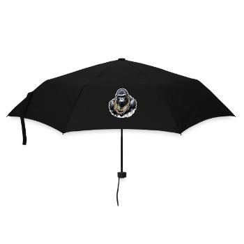 Gorilla mit Goldkette - Regenschirm (klein) - Schwarz - Vorne