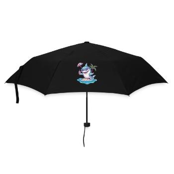 Shark Summer Beach Vacation - Umbrella (small) - black - Front