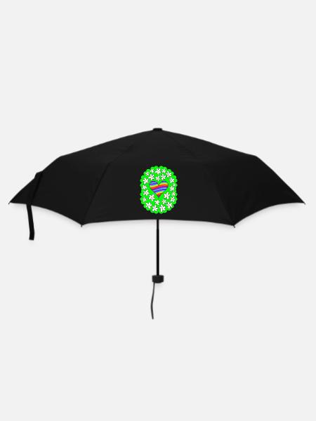 Love And Flowers - Umbrella (small) - black