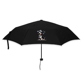 Cute dog with sunglasses - Umbrella (small) - black - Front