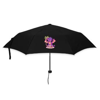 Drache Sommer Strand Comic - Regenschirm (klein) - Schwarz - Vorne