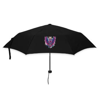 Owl Coat of Arms Portrait Colorful - Umbrella (small) - black - Front