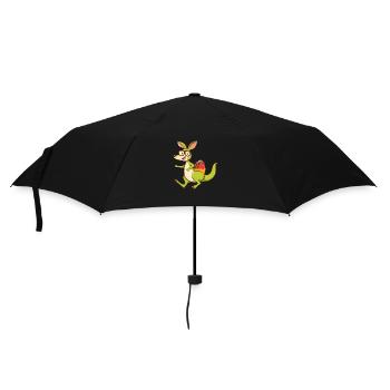 Cute Kangaroo Reading Book with Glasses - Umbrella (small) - black - Front