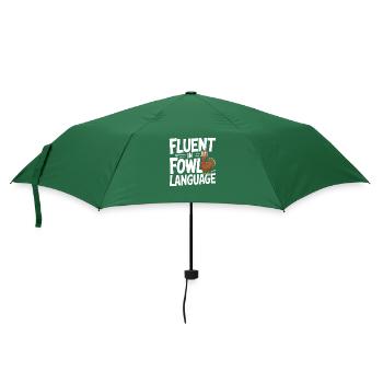 Fluent in Fowl Language - Fun Turkey Design - Umbrella (small) - bottlegreen - Front