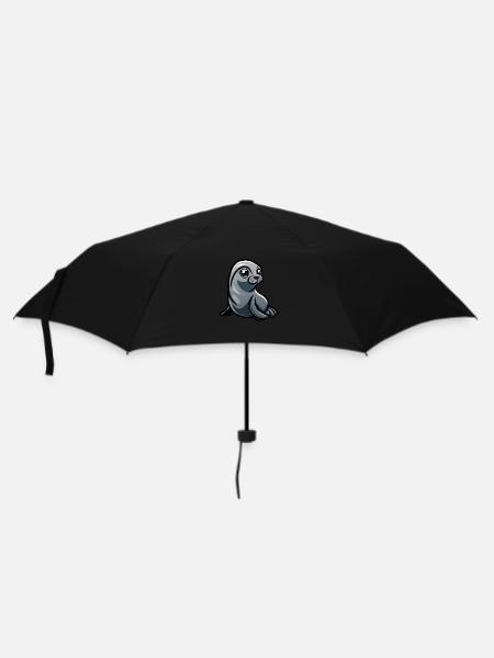 Bande dessinée d’animaux de phoque - Parapluie standard - noir