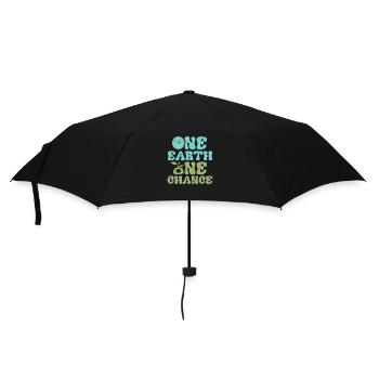 One Earth One Chance Earth Day Environmental Plane - Umbrella (small) - black - Front