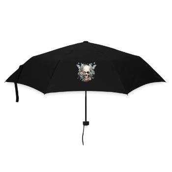 Schmetterlinge und Schädel - Regenschirm (klein) - Schwarz - Vorne