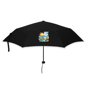 watercolor Sicily 1 with inscription and heart - Umbrella (small) - black - Front