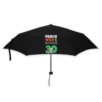 Geschenk 30 Jahre Geburtstag Frau Hund - Regenschirm (klein) - Schwarz - Vorne