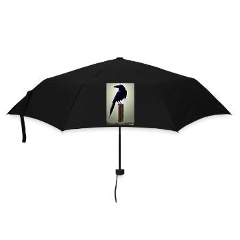 Mystisch Nacht blau Rabe Vogel - Regenschirm (klein) - Schwarz - Vorne