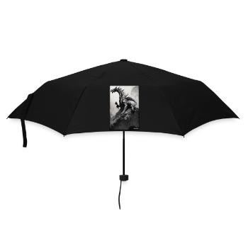 Dragon Creature Fantasy Black White 1 - Umbrella (small) - black - Front