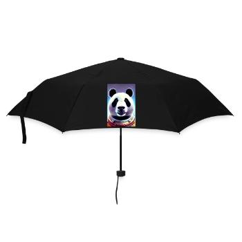 Pandabär Panda Astronaut Zukunft Sci-Fi Technik - Regenschirm (klein) - Schwarz - Vorne