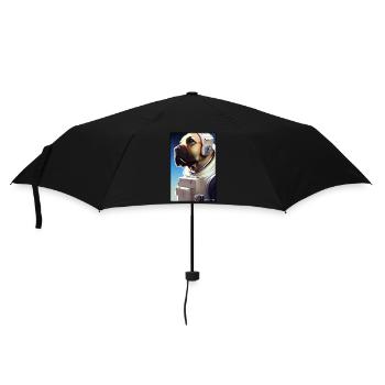 Dog Pet Astronaut Future Sci-Fi Technology - Umbrella (small) - black - Front