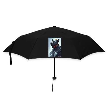 Dog Dog Lovers Cyber Neon Punk Future Sci-Fi - Umbrella (small) - black - Front