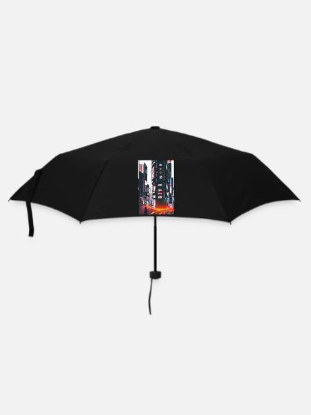 Tokyo City Stadt Cyber Punk Zukunft Sci-Fi Asien - Regenschirm (klein) - Schwarz